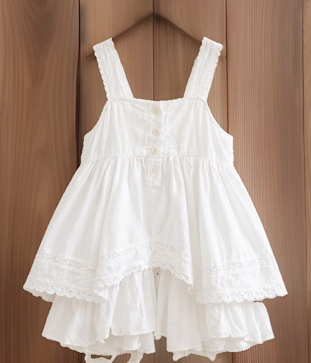 Mimi & Maggie Girl’s Lightweight White Sundress Beach Dress - 4T